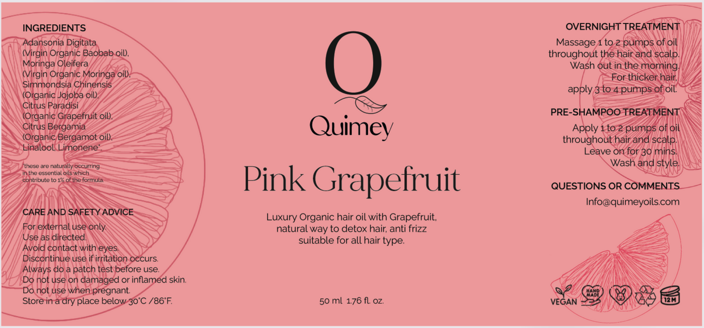 Pink Grapefruit Organic Hair Oil